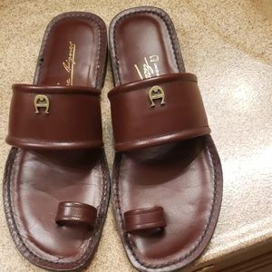 Etienne aigner sandals. Size 8..toe strap style
